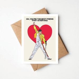Bestfriend, A6 Greeting's Card, Rock And Roll, Indie Greetings Card, Compleanno, Anniversario, Occasione