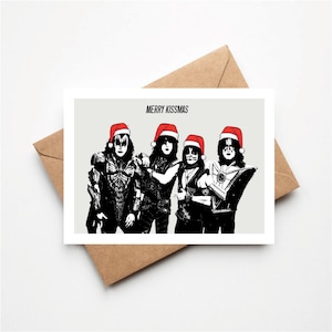 Fröhliche Kissmas, Kuss Inspirierte Weihnachtsgrußkarte, Hard Rock, Musik