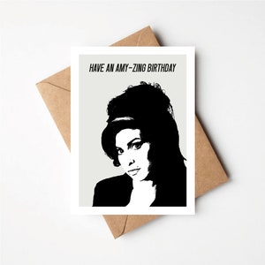 Tener un cumpleaños de Amy-Zing, tarjeta de cumpleaños inspirada, tarjeta de felicitación, regalo, rock and roll