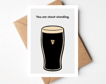 Eres robusto, Guinness, aniversario, tarjeta de amor, tarjeta de felicitación de cumpleaños