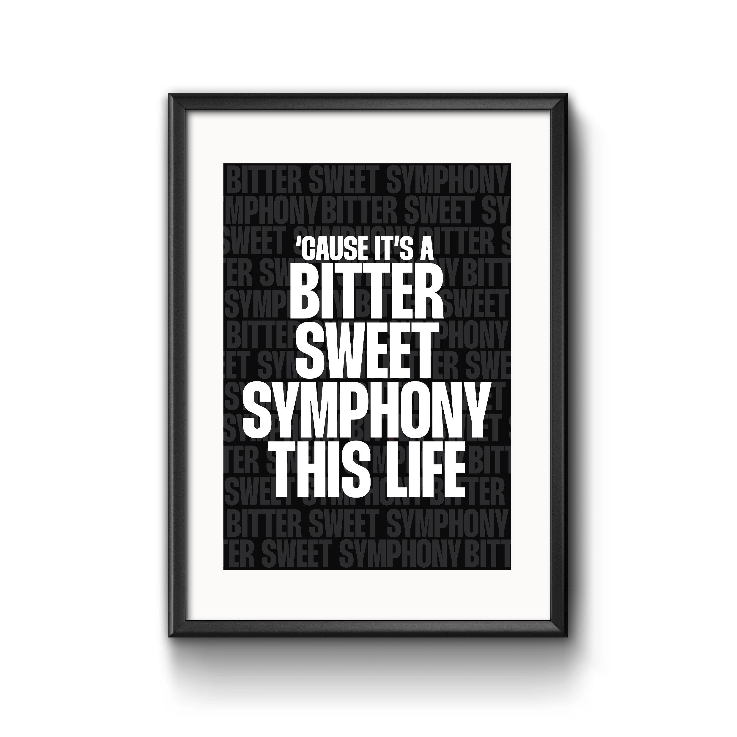 The Verve Bittersweet Symphony Music Lyric Print Richard Etsy