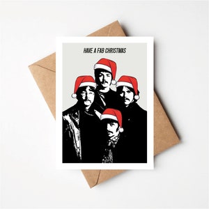 The Fab Four, Have A Fab Christmas Card, Inspired Greetings Card, Rock And Roll