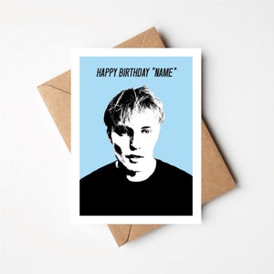Tarjeta personalizada de feliz cumpleaños, tarjeta inspirada, tarjeta de felicitación de música indie, Newcastle