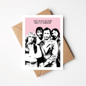 La meilleure petite amie, carte de vœux inspirée de ma génération, Rock And Roll, carte de paroles de musique, anniversaire, anniversaire
