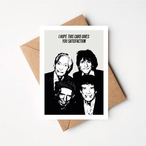 I Can't Get No Satisfaction, Rolling Stones Inspired Greetings Card, Birthday, Anniversary, Mick Jagger, Keith Richards