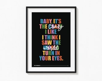 Turn, Colourful Music Wall Art Lyric Print, Indie, Letras de banda