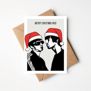 Merry Christmas Rkid, geïnspireerde wenskaart, rock-'n-roll, indie