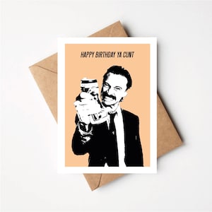 Trainspotting Begbie Inspired Greetings Card, biglietto di compleanno scozzese