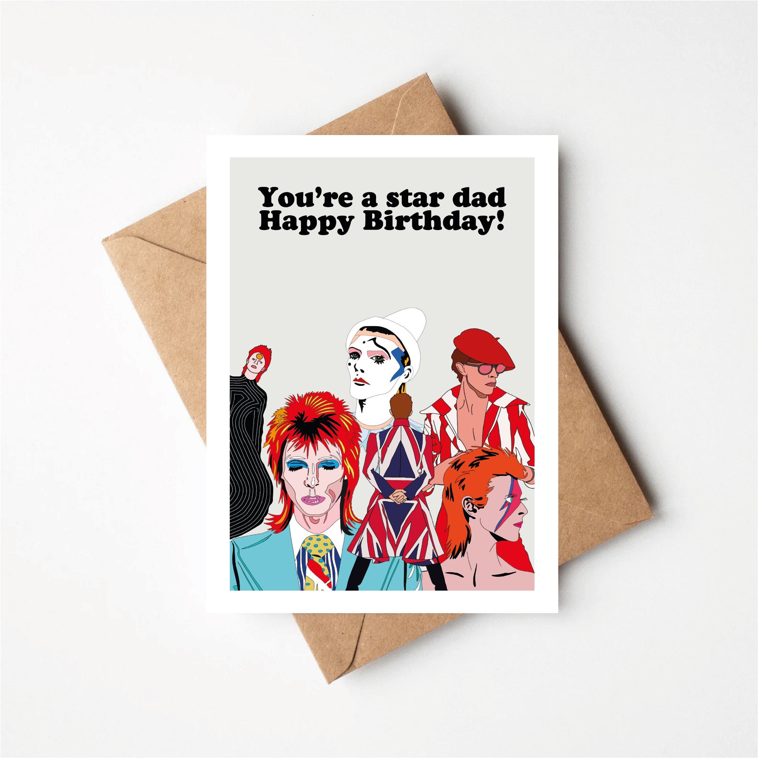 David Bowie | Star Dad | Happy Birthday Card | Music | Ziggy