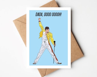 Dada, Oooo oh! Biglietto per la festa del papà / Freddie Mercury Inspired / Queen