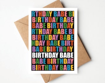 Joyeux anniversaire | | d’anniversaire Babe | de carte carte de vœux | | de cartes multicolores R6