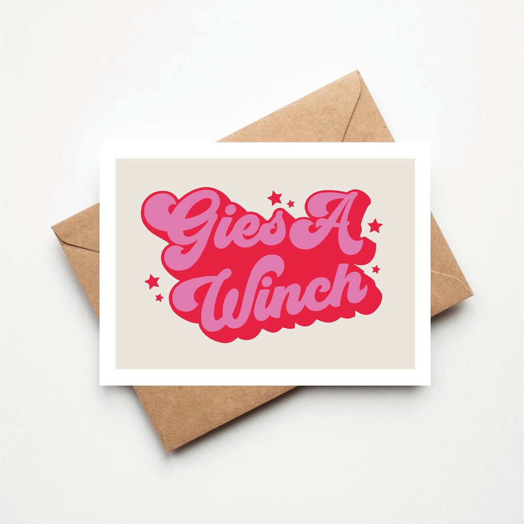 Gies A Winch Scottish Greetings Card Scottish Slang Etsy