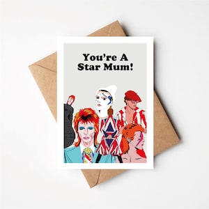 Você é uma mãe estrela Cartão de felicitações inspirado em David Bowie, aniversário, dia das mães