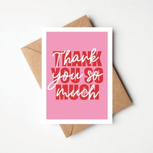 Tarjeta de felicitación de agradecimiento / Tipografía en negrita / Groovy Font / Colorido / A6
