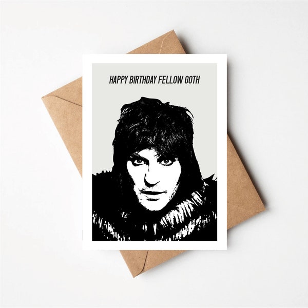 Fellow Goth Inspired Birthday Greetings Card, Bake Off, Birthday Card