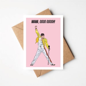 Mamãe, Ohhh Freddie Mercury, cartão de felicitações inspirado na rainha, aniversário, dia das mães