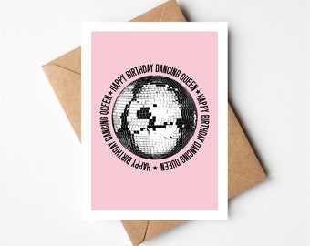 Feliz cumpleaños, Tarjeta de felicitación Discoball, Funky, Amigo