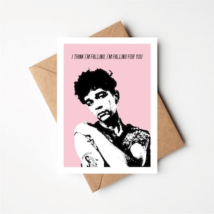 I Think I’m Falling For You, la carte de vœux inspirée par Matt Healy en 1975, la carte d’anniversaire d’anniversaire romantique