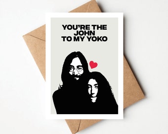 Soul Mates Greeting's Card, Love, Peace, Rock And Roll, The Beatles, A6 Greetings Card, Birthday, Occasion