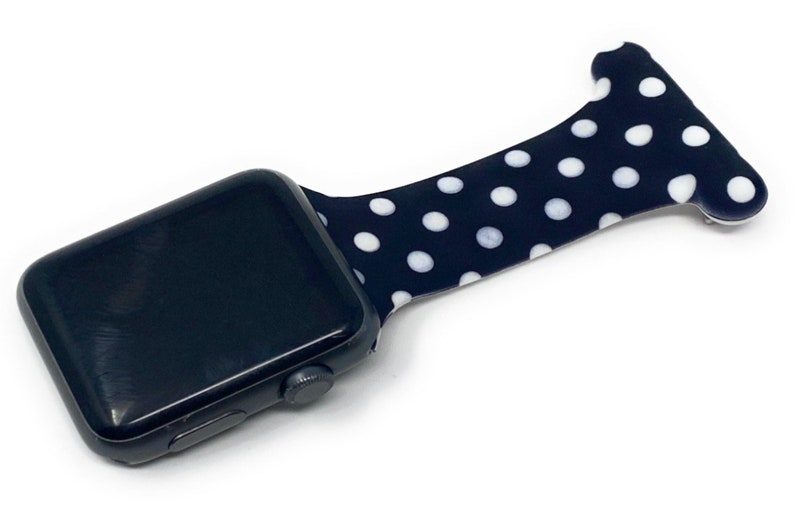 Black Polka Dot Colourful Apple Watch Fob Strap for Nurses Etsy