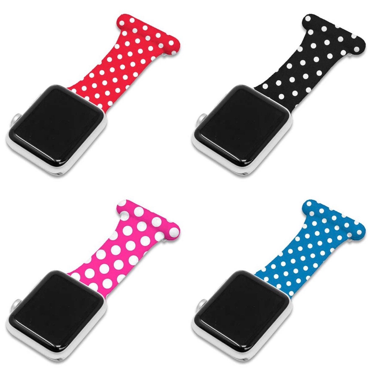 Black and White Polka Dot Silicone Apple Watch Band 38/40 mm