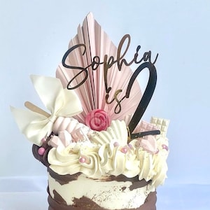 Personalised name and age Happy Birthday Cake Topper