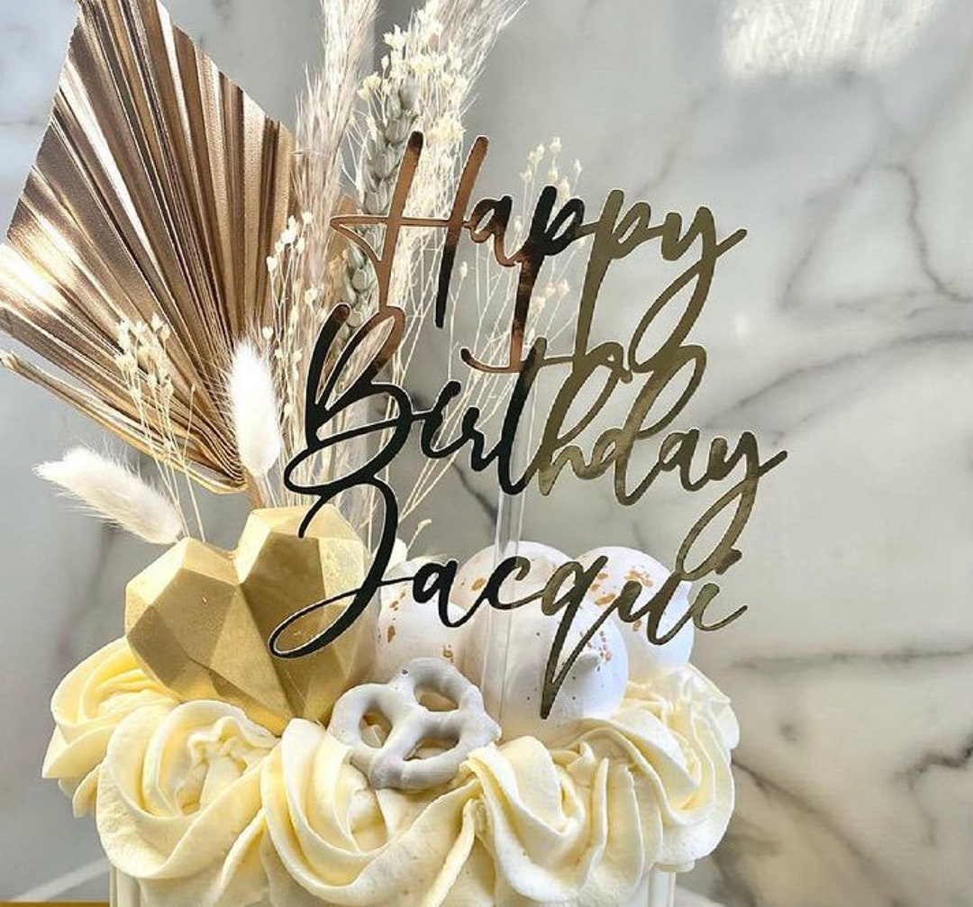 Personalised Happy Birthday Cake Topper - Etsy