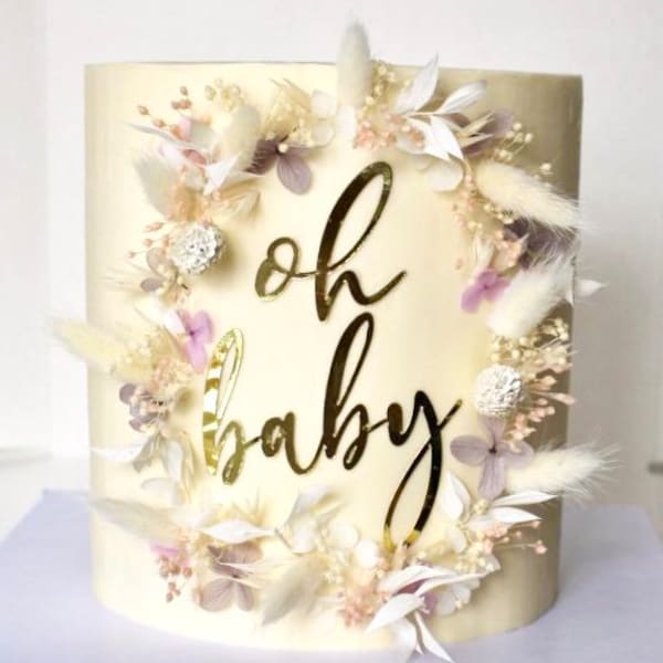 Oh Baby cake charm topper - baby shower cake crafts cards