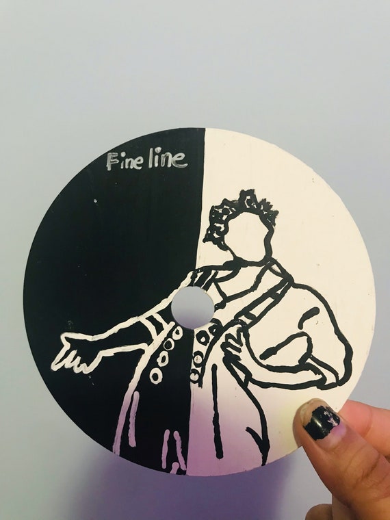 Harry Styles Painting on CD Aesthetic Fine Line 