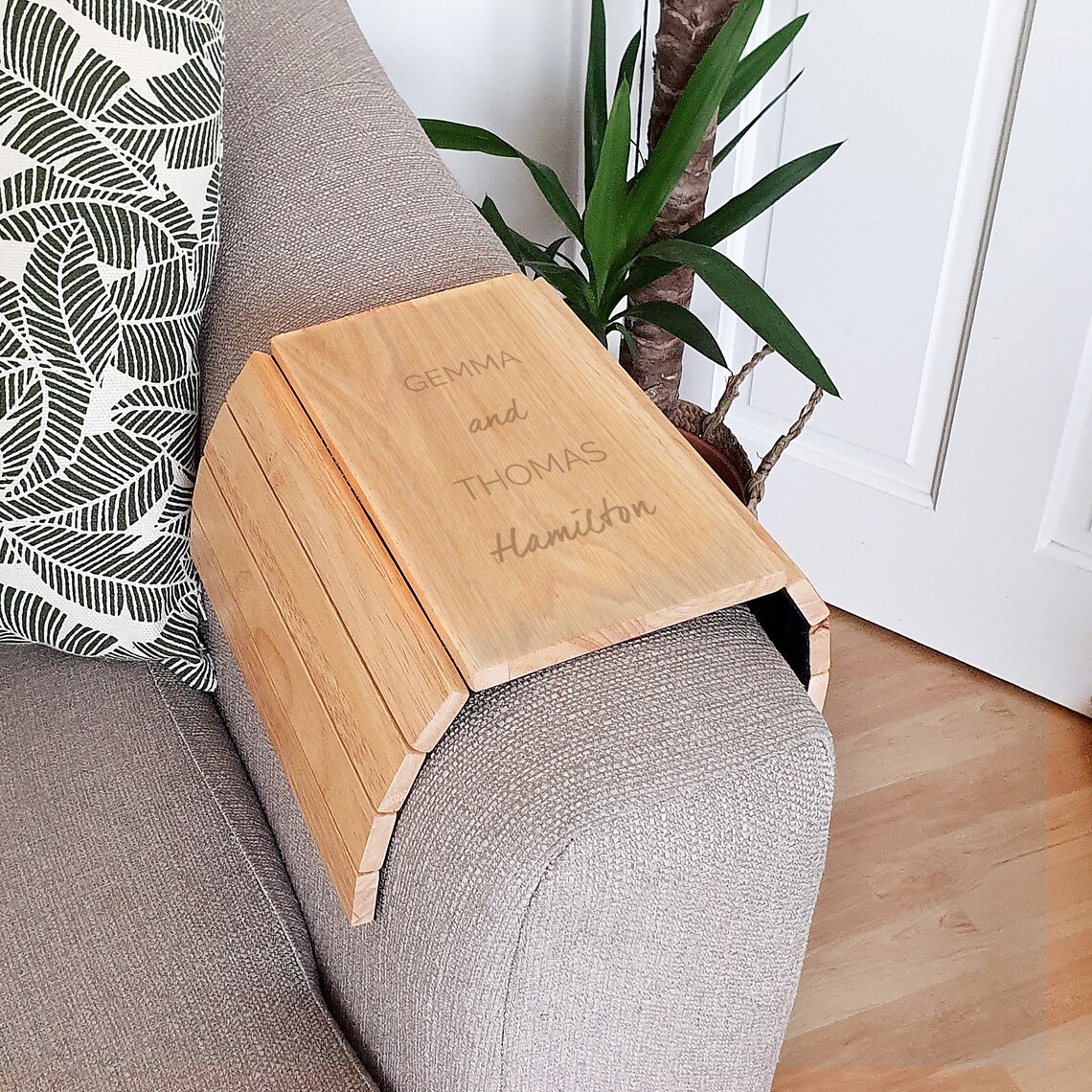 Personalised Free Text Wooden Sofa Tray Sofa Trays Wooden Etsy
