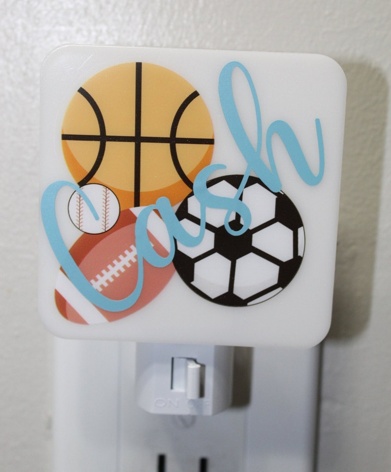 Personalized Kids Night Light Sports Night Light Custom Etsy