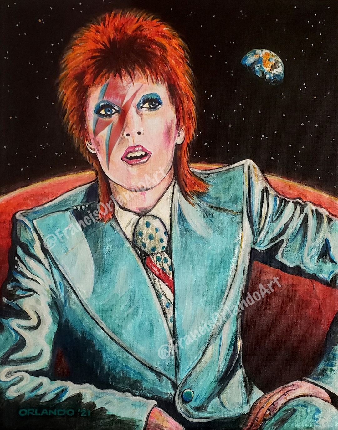 David Bowie Portrait - Life on Mars - Etsy