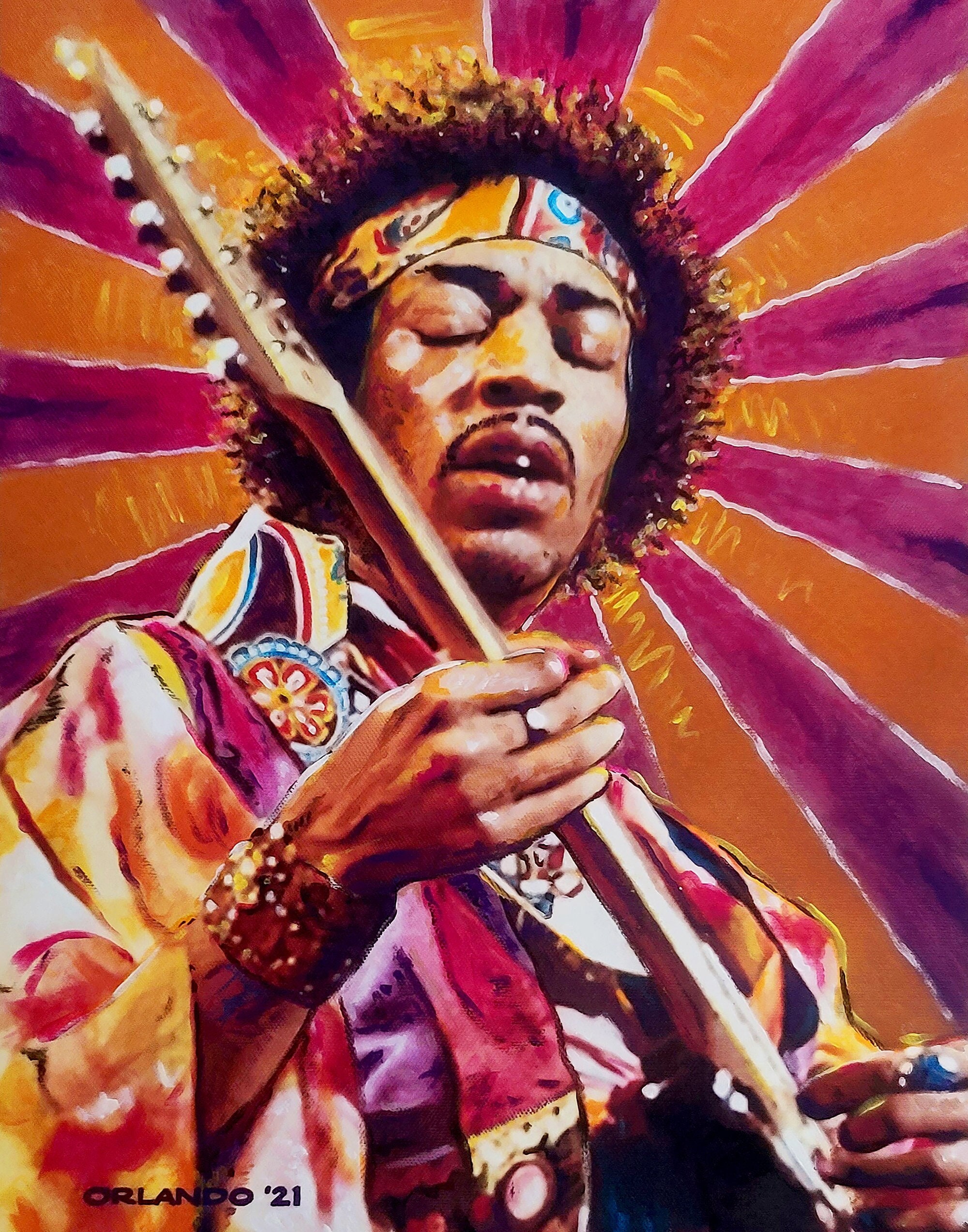 Jimi Hendrix Portrait - Etsy Nederland