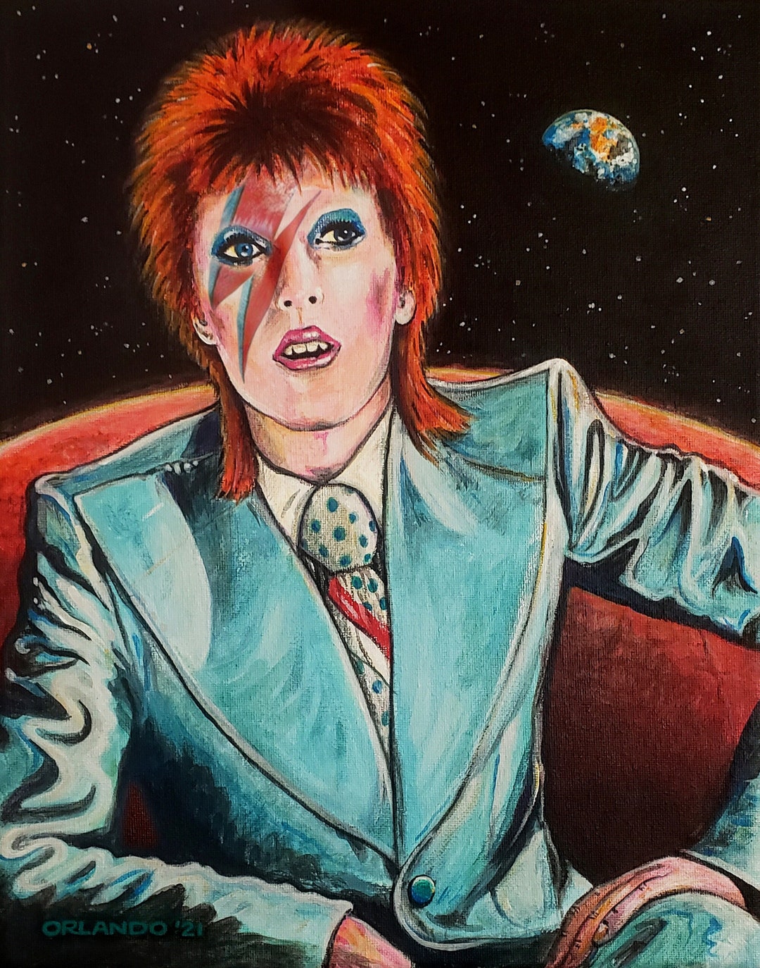 David Bowie Portrait Life on Mars - Etsy
