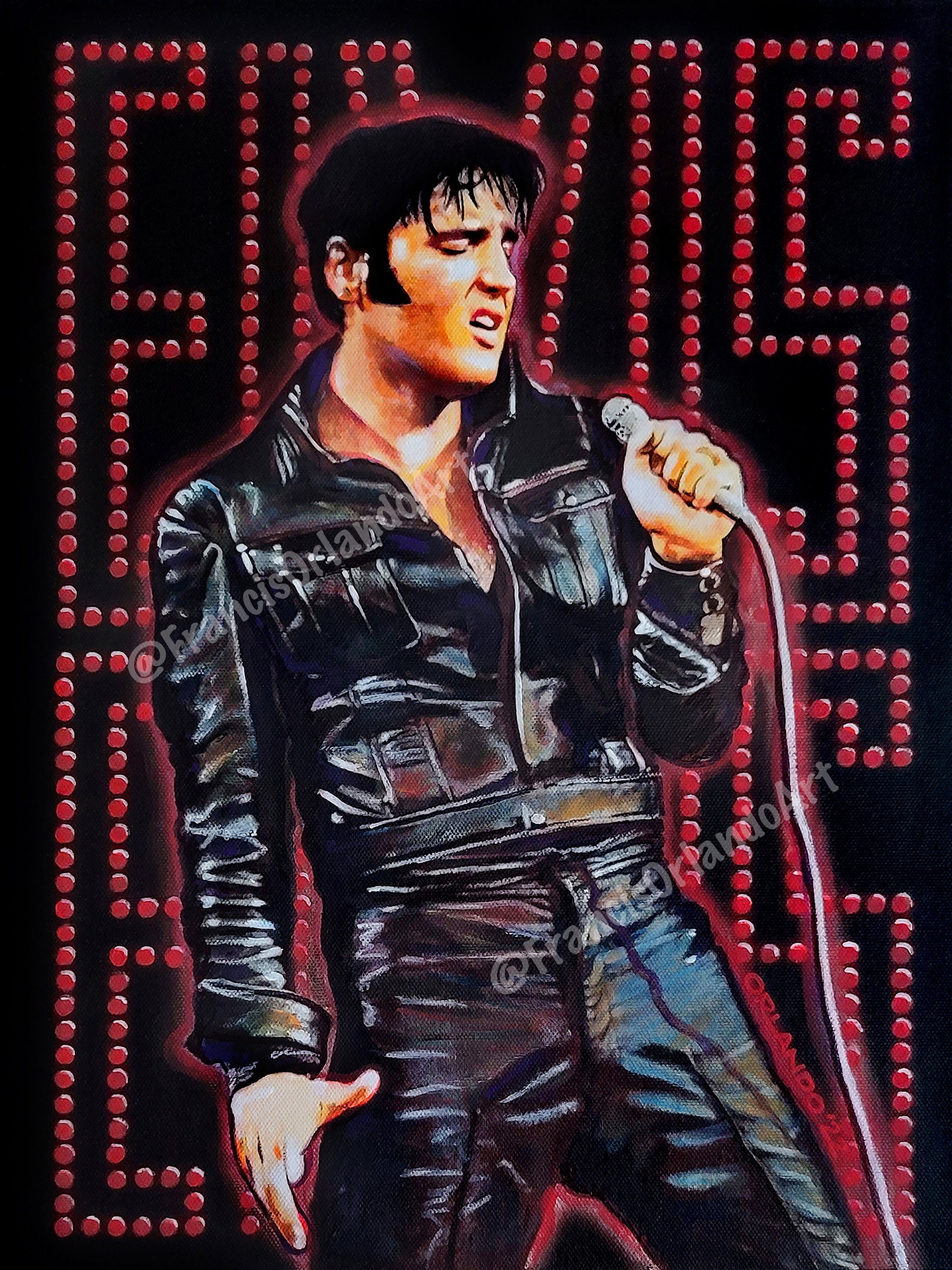 Elvis Presley Portrait - Comeback Special '68 - Etsy 日本 Elvis Presley Portrait - Comeback Special '68 - Etsy 日本