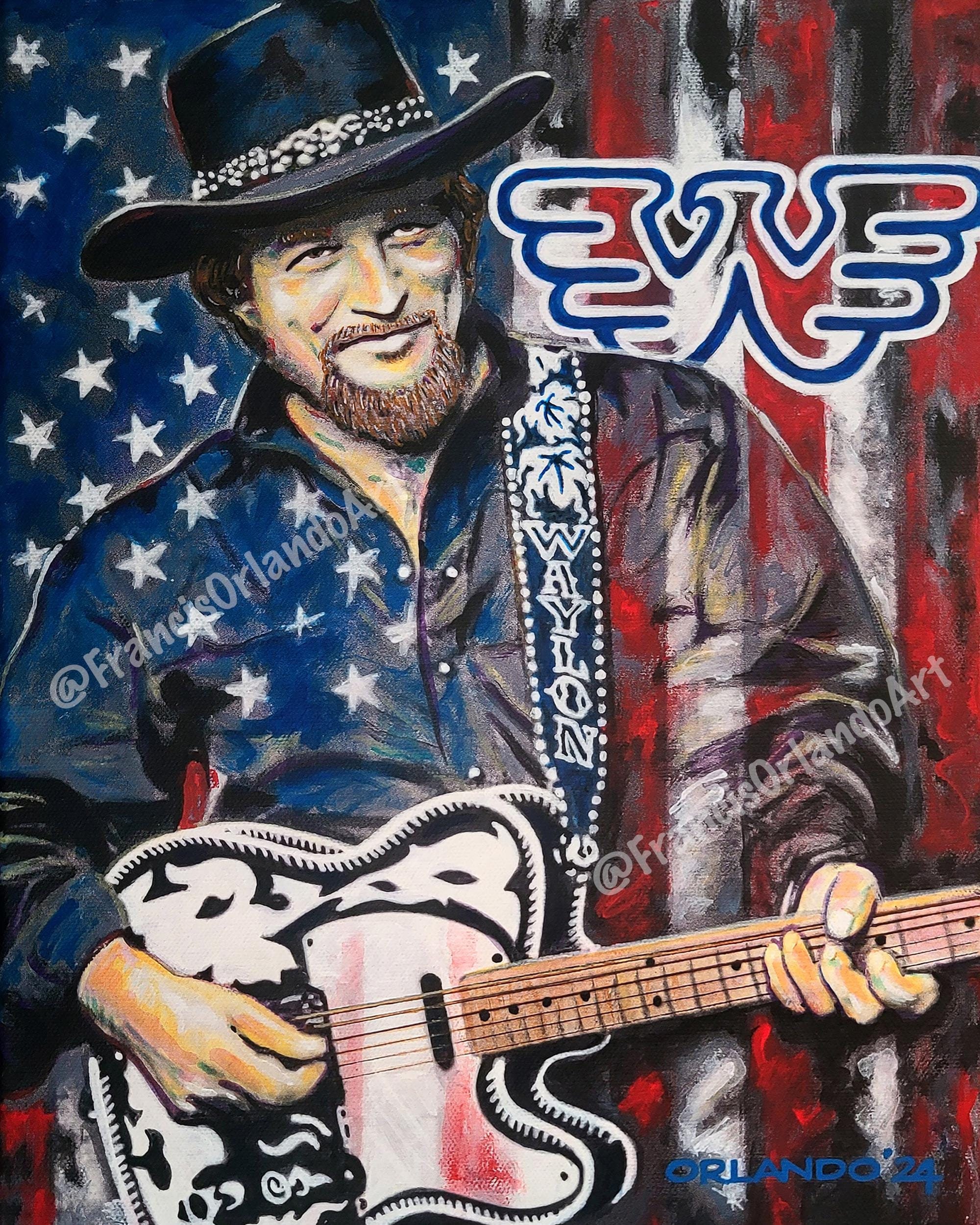 Waylon Jennings Portrait - Etsy