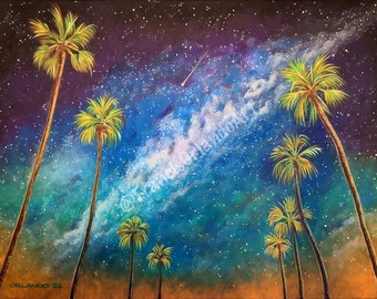 Milky Way Over Mexican Fan Palms (Peaceful, Easy Feeling)