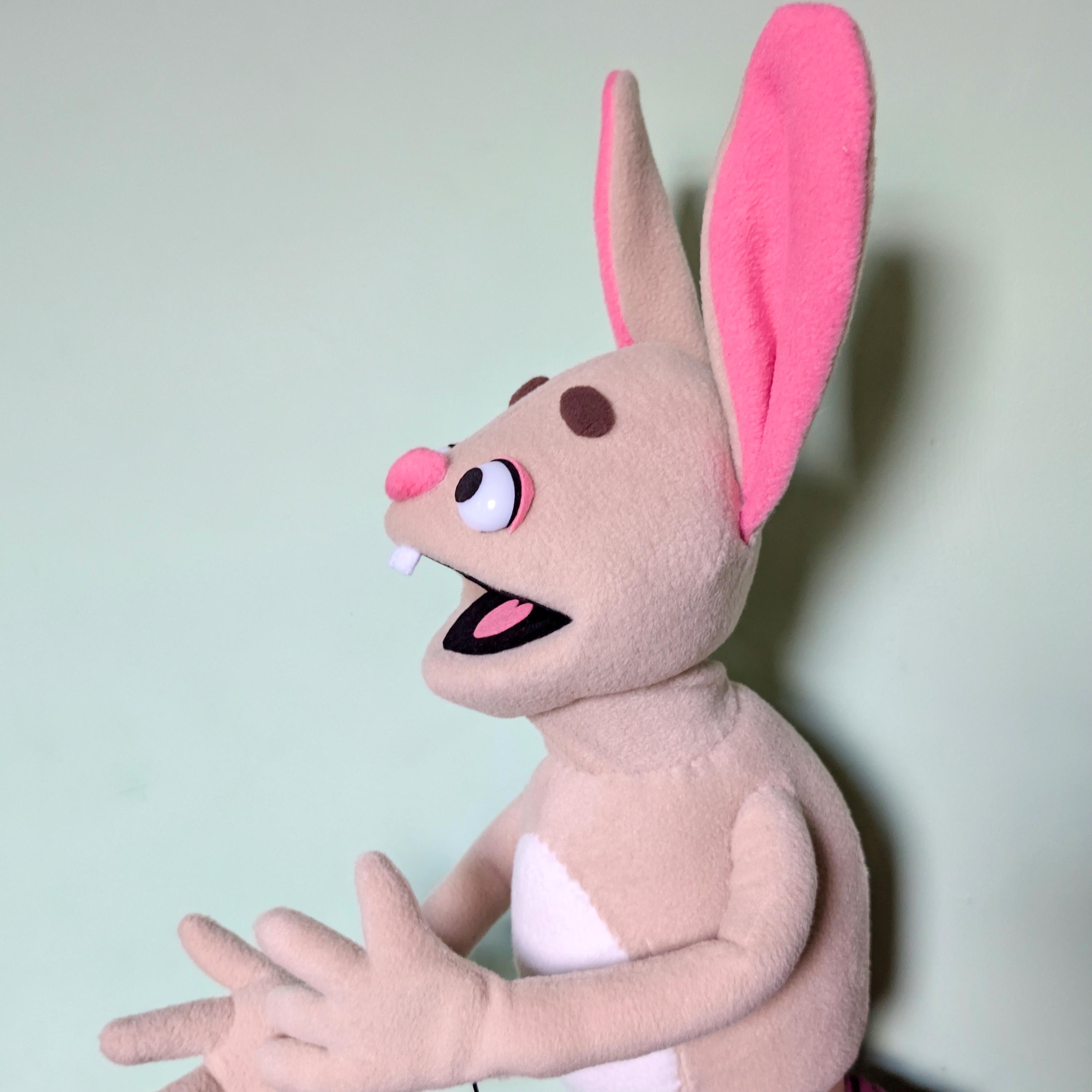 Fuzzbrain Puppet Bunny Professional Hand and Rod Puppet - Etsy