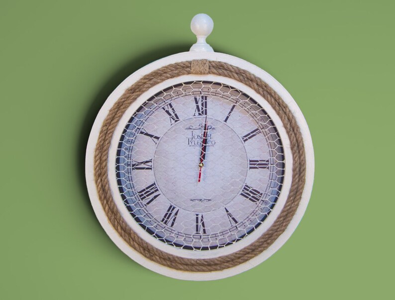 White Wall Clock Wooden Wall Clock Retro Wall Clock Etsy