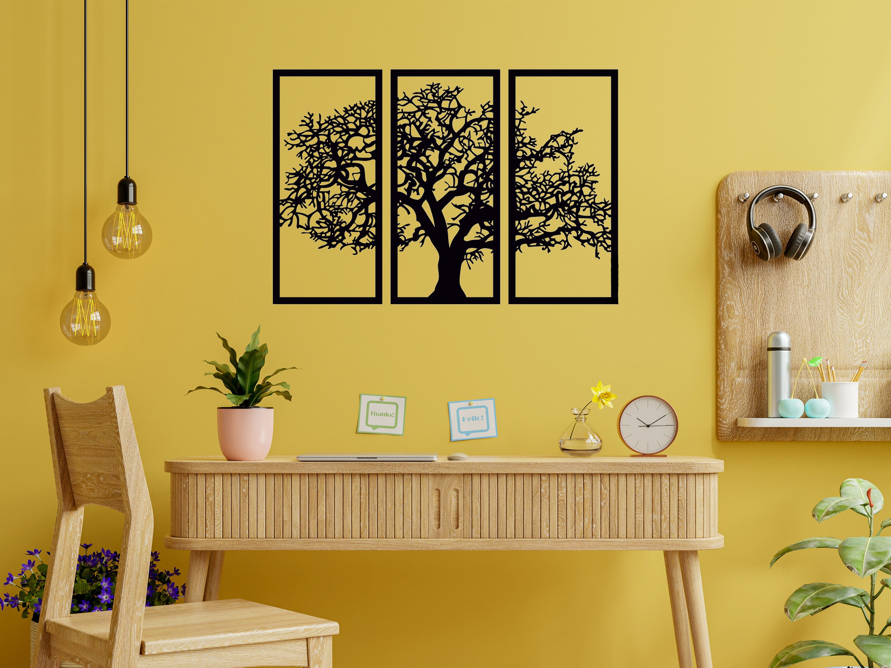 Wood Wall Decor Geometric Wall Art Tree of Life Decor Wood Etsy