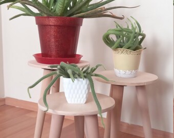 Plant Stand, Solid Wood Plant Stands for Indoor Plants, Living Plant Stand, Indoor Plant Stand Mid Century, Plant Rise, Plant Stool