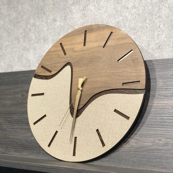 Modern Wood Clock Etsy