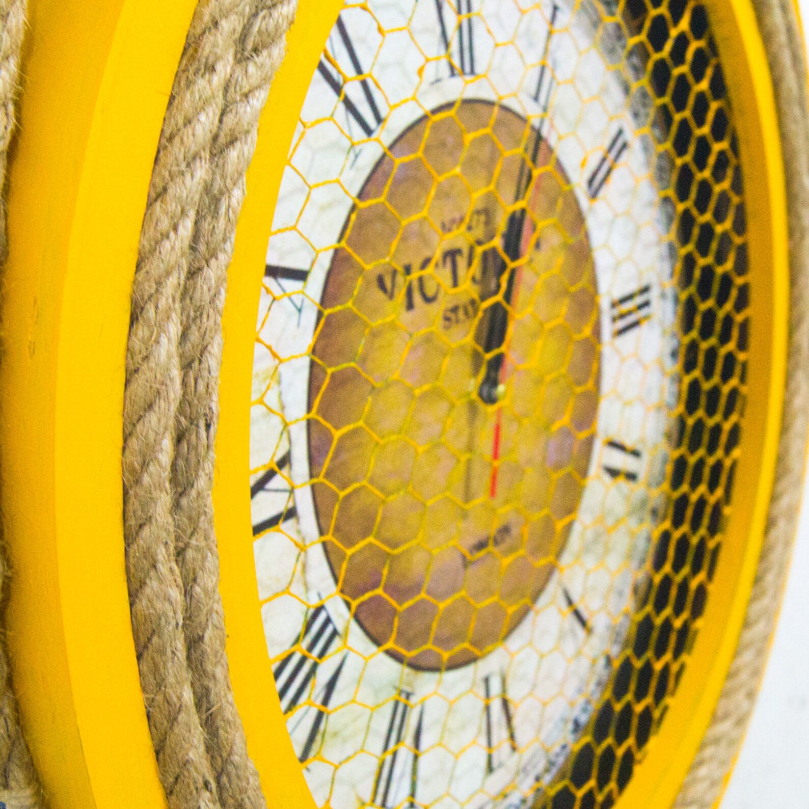 Yellow Wall Clock Wooden Wall Clock Retro Wall Clock Etsy