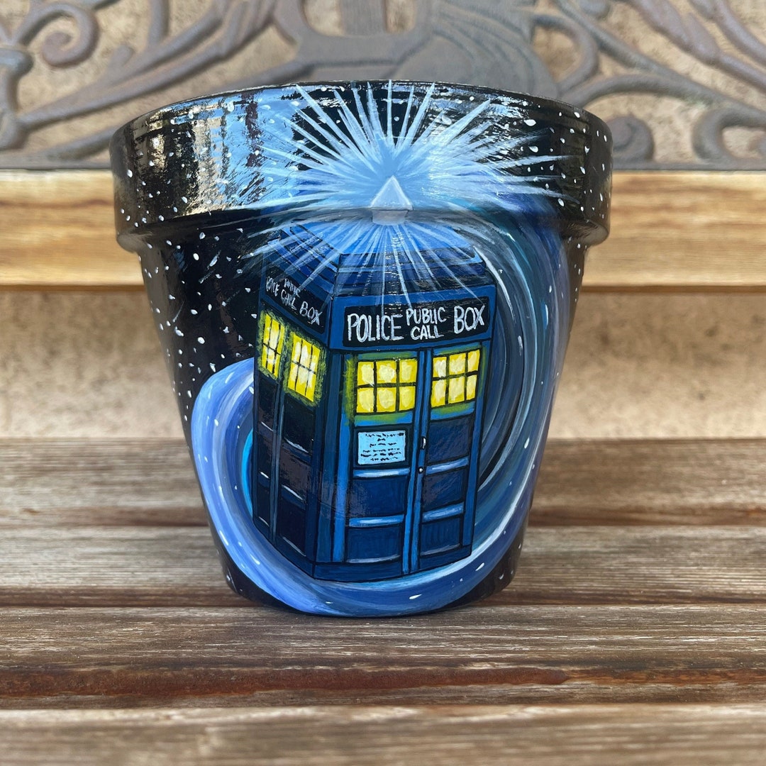 Dr. Who Pot Dr. Who Tardis Pot Etsy