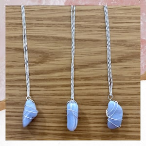 Colar ou Gargantilha de Ágata Azul