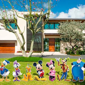 Mickey Mouse Clubhouse theme birthday party  || Mickey Minnie Donald Daisy Goofy Pluto Kids Birthday || Mickey Mouse Theme yard sign cut out