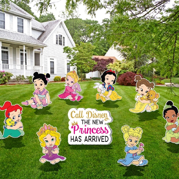 Baby princess has arrived yard sign and cut out// baby princess birthday// welcome baby girl