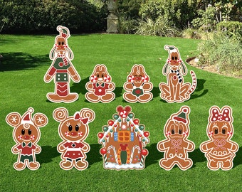 Mickey and Minnie Ginger bread cookie set of 8 and gingerbread house