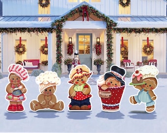 Holiday ginger bread cookies yard decor
