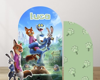 Backdrop and Character Cutouts | Nick Wilde, Judy Hopps, Chief Bogo & More | Large Party Props